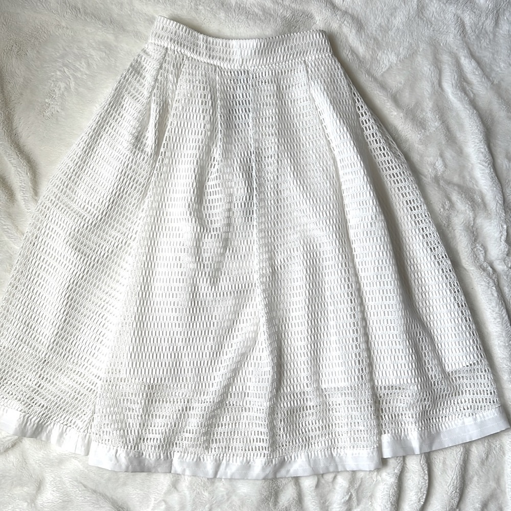 Beulah White Pleated Skirt